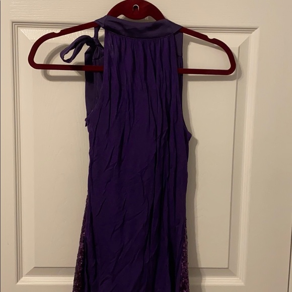 Purple Sequin Top with Bow - Picture 5 of 5